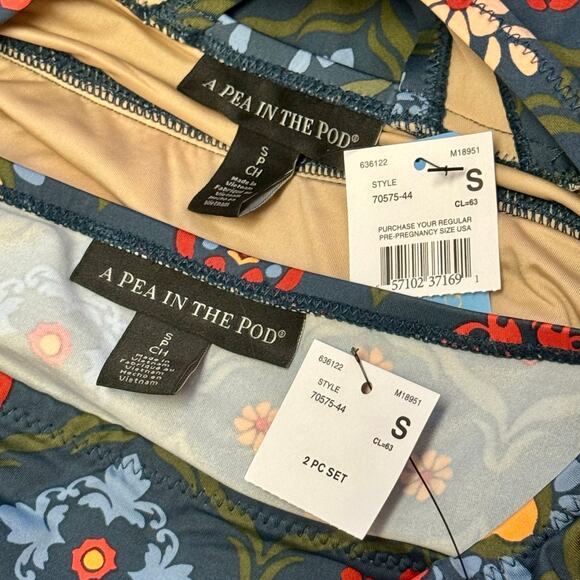 A Pea in the Pod Maternity Floral Tankini Two-Piece Swimsuit Set Size Small - Picture 13 of 13